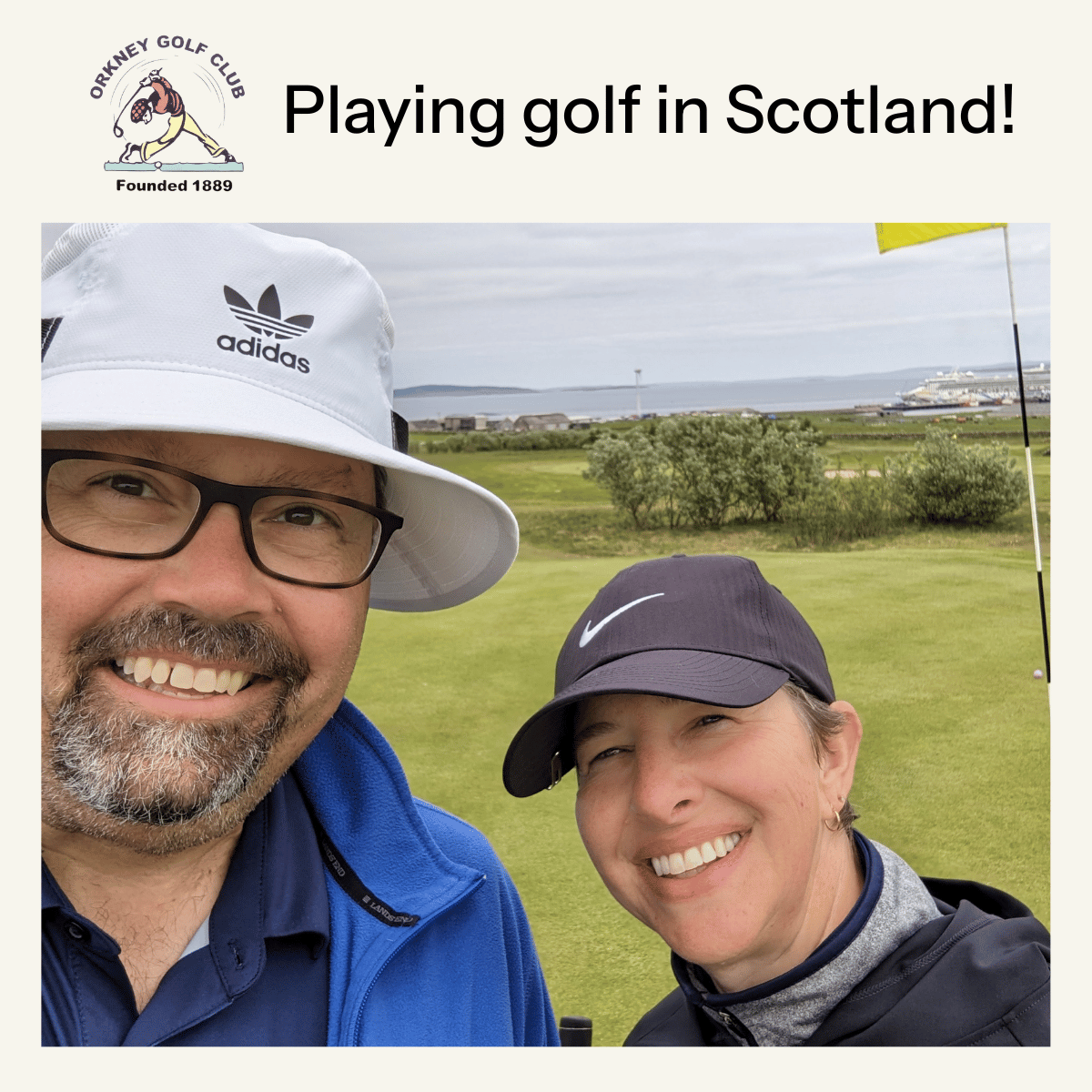 Jim and Jennifer at Orkney Golf Club