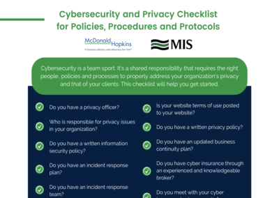 Cybersecurity and Privacy Checklist