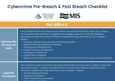 Pre & Post Breach Checklist