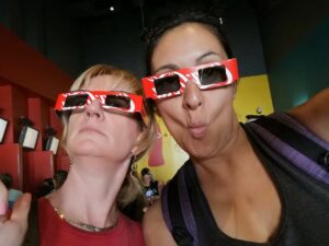 Jennifer and Talitha with 3D glasses