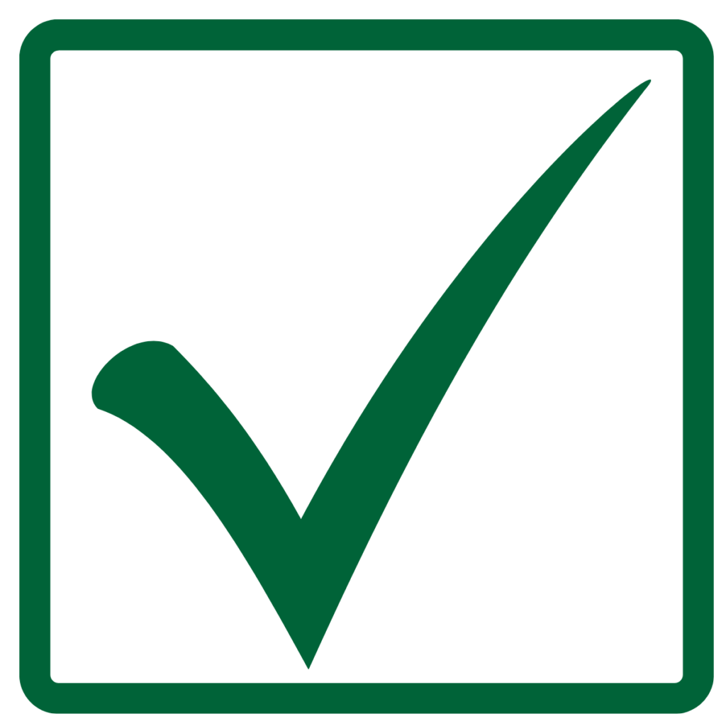 green checkmark