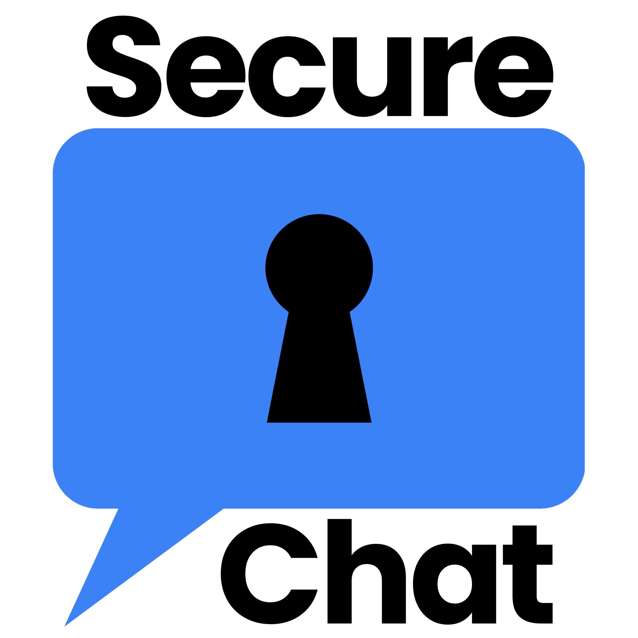 Secure Chat Square blue and black